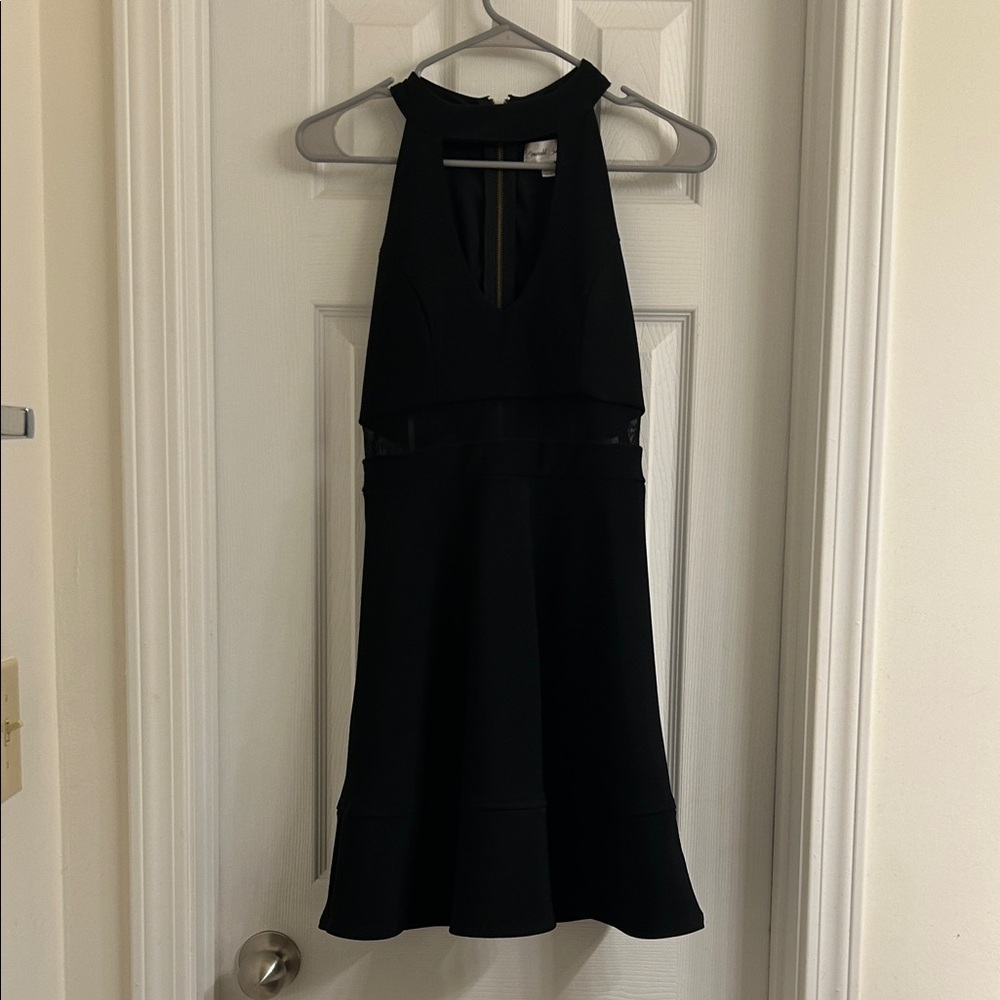 Emerald Sundae Elegant Black Halter Dress